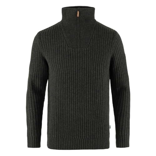 Fjällräven Herren Övik Half Zip Knit Sweatshirt, Dark Olive, XXL von Fjällräven