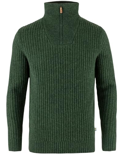 Fjällräven Herren Övik Half Zip Knit Sweatshirt, Deep Forest, XXL von Fjällräven