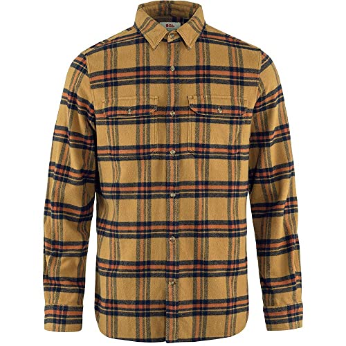 FJALLRAVEN Herren Övik Heavy Flannel Shirt M Langarmshirt, Buckwheat Brown-Autumn Leaf, L von FJALLRAVEN