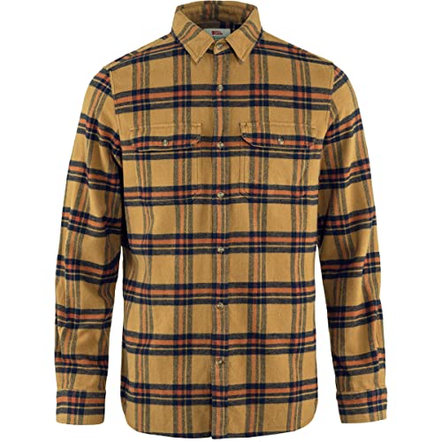 Fjallraven Herren Övik Heavy Flannel M T-Shirt, Buckwheat Brown-Autumn Leaf, M von Fjallraven