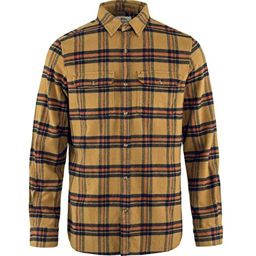 Fjallraven Herren Övik Heavy Flannel M T-Shirt, Buckwheat Brown-Autumn Leaf, S von Fjallraven