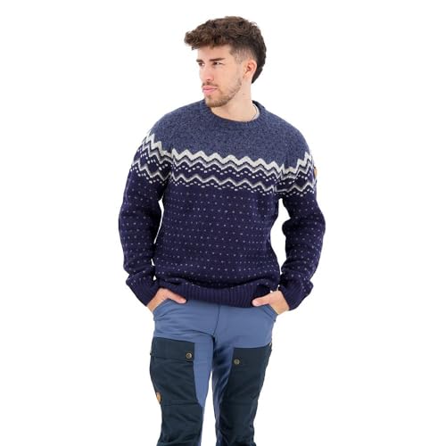 Fjällräven Herren Övik Knit Sweatshirt, Dark Navy/Mountain Blue, XXL von Fjällräven