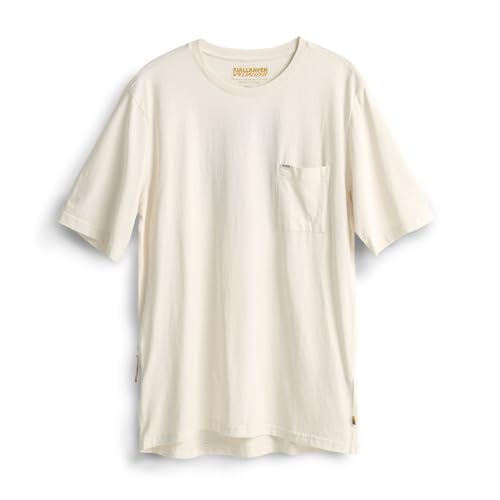 Fjällräven Herren T-Shirt aus Bio-Baumwolle mit Reißverschlusstasche Outdoor, Eggshell, XXL von Fjällräven