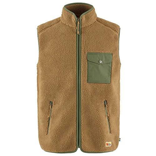 Fjällräven Herren Vardag Pile Vest Fleece Weste, Buckwheat Brown/Laurel Green, S von Fjällräven