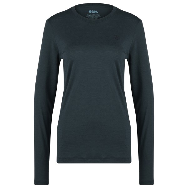 Fjällräven - Women's Abisko Wool L/S - Merinolongsleeve Gr XL blau/schwarz von Fjällräven