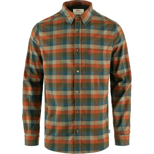 Fjällräven Herren Lappland Stretch Flannel Shirt, Laurel Green/Autumn Leaf, M von Fjällräven