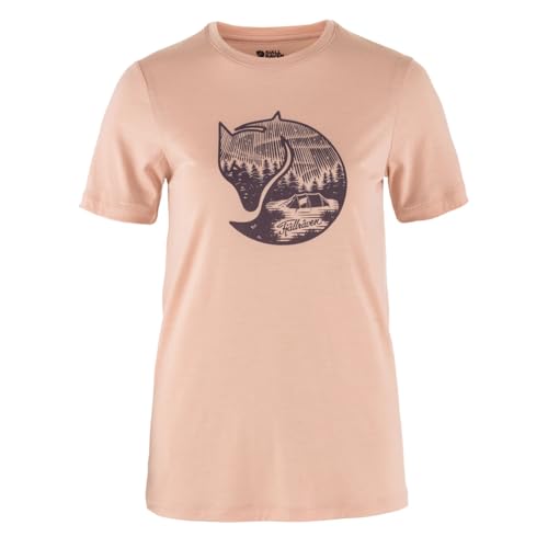 Fjällräven Damen Abisko Wool Fox SS T-Shirt, Chalk Rose/Port, L von Fjällräven