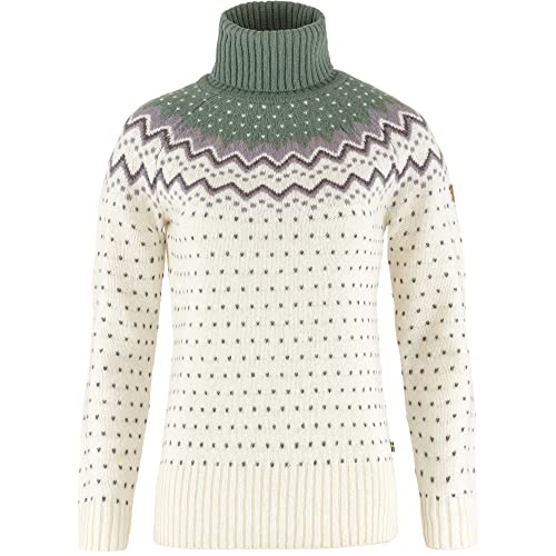 Fjällräven Damen Övik Knit Roller Neck Sweatshirt, Chalk White/Patina Green, M von Fjällräven