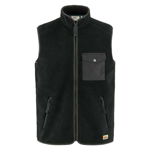 Fjällräven Herren Vardag Pile Fleece Weste, Black/Dark Grey, M von Fjällräven