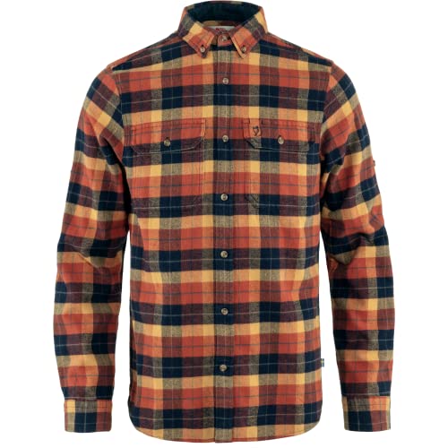 Fjallraven Herren Singi Heavy Flannel Langarmshirt, Autumn Leaf-Dark Navy, M EU von Fjallraven