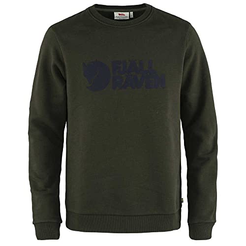 Fjallraven Mens Logo Sweater M Sweatshirt, Deep Forest, XS von Fjallraven