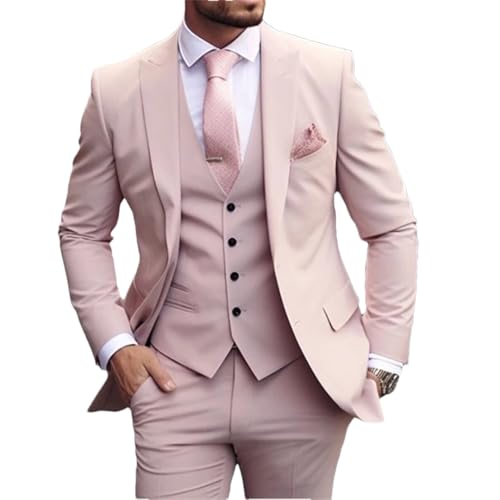 Luxuriöses Herren-Outfit, 3-teilig, Jacke, Hose, Weste, schmale Passform, Bildfarbe, L von Fjnbbiot