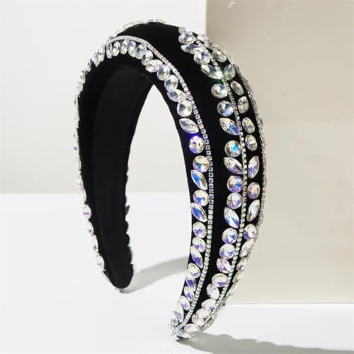 Retro Barock Diamant Stirnband Damen Luxus Breit Sparkly Elegant Hochzeit Party Haarband Haarschmuck von Fjnbbiot