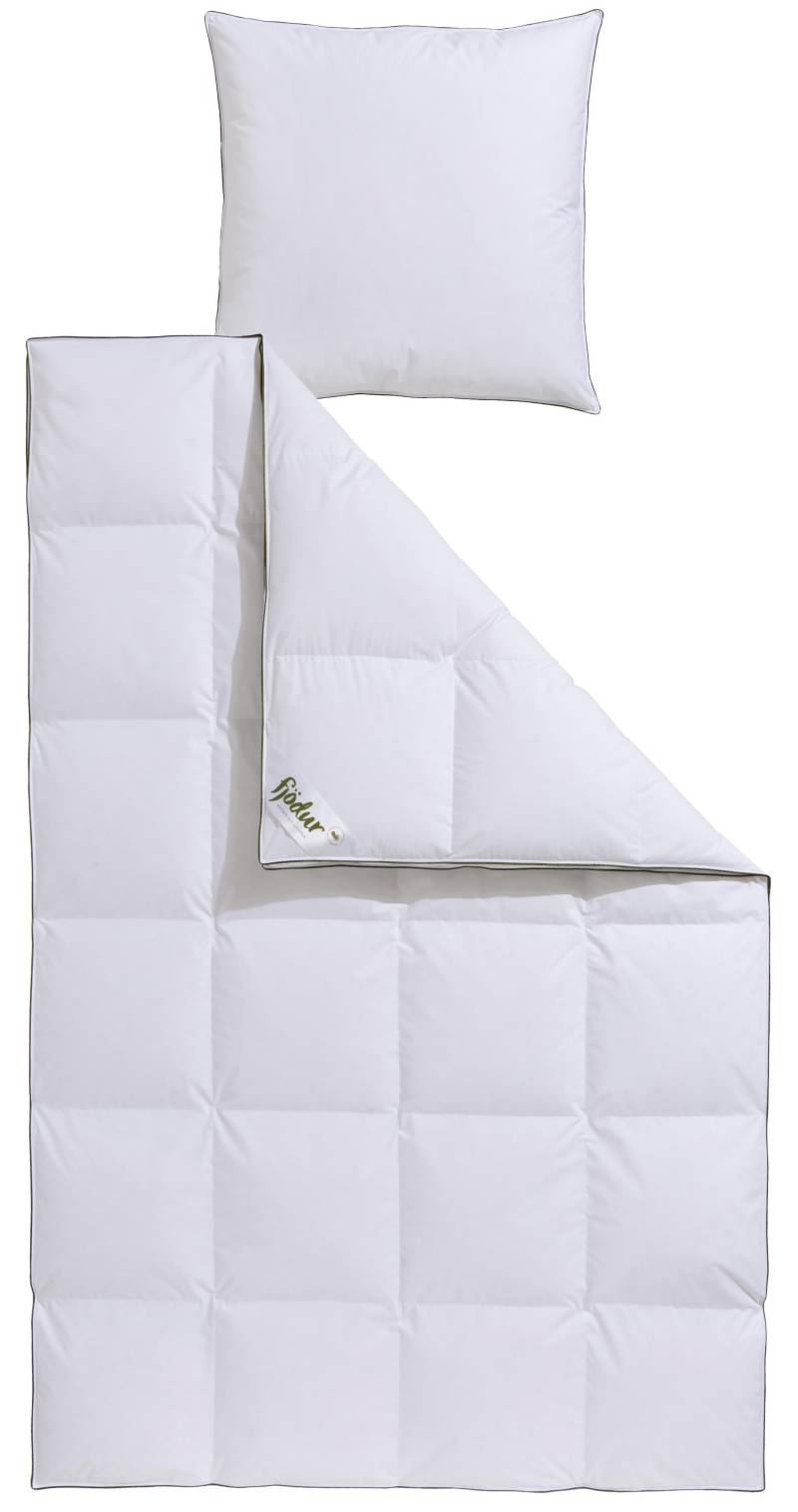 fjödur Gänsedaunenbettdecke + Kopfkissen "Franzisk, Bettwaren-Set, 135x200 oder 155x220 cm, Sommer oder Winter" Wohlfühlkomfort dank Naturfüllung von Fjödur