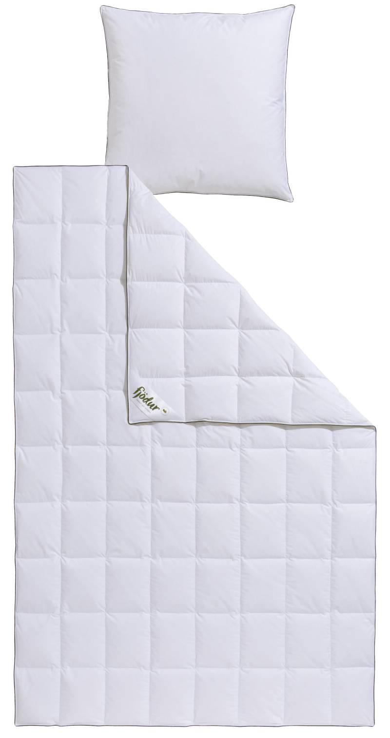 fjödur Gänsedaunenbettdecke + Kopfkissen "Franzisk, Bettwaren-Set, 135x200 oder 155x220 cm, Sommer oder Winter" Wohlfühlkomfort dank Naturfüllung von Fjödur
