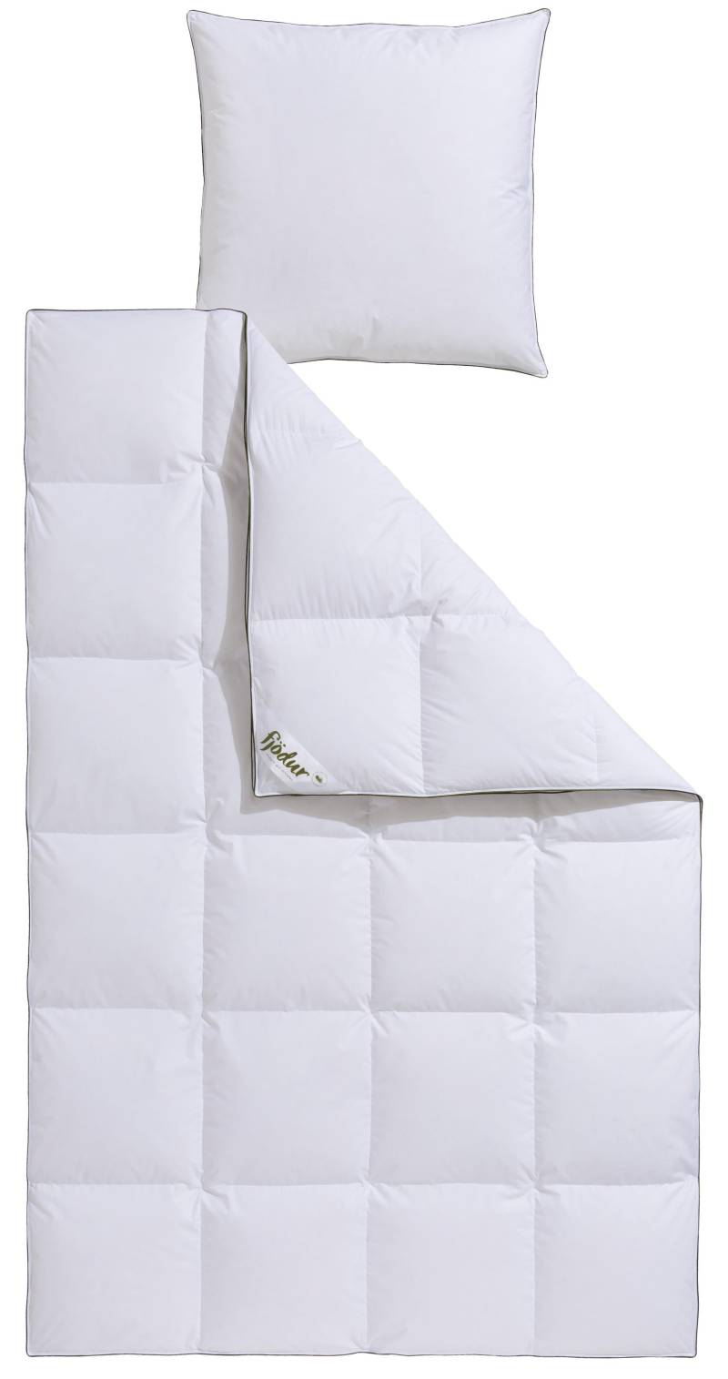fjödur Gänsedaunenbettdecke + Kopfkissen "Franzisk, Bettwaren-Set, 135x200 oder 155x220 cm, Sommer oder Winter" Wohlfühlkomfort dank Naturfüllung von Fjödur
