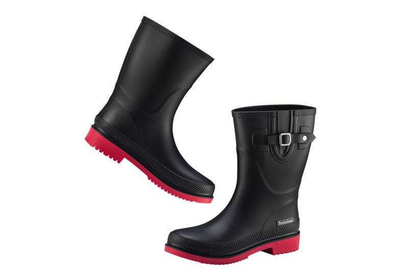 Fjordvik Spanstövlar Wetterstiefel Hochwertige Mattoptik 40 Schwarz-Rot Gummistiefel Perfekt für die Stadt Spaziergänge Gassigehen von Fjordvik