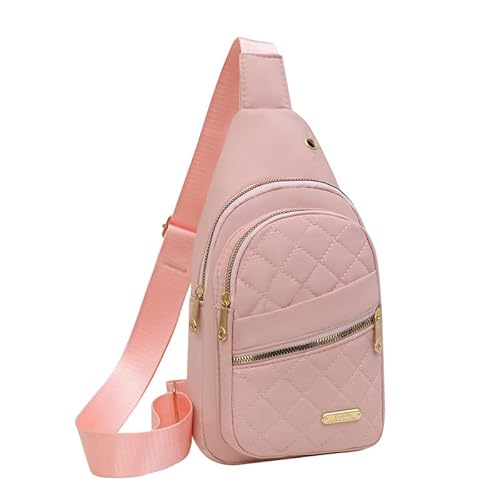 Fjquamitix Damen Crossbody Tasche, Anti-Diebstahl & Wasserabweisend Nylon Sling Bag mit Multi-Taschen & Kopfhöreranschluss Leicht & Langlebig Crossbody Taschen für Frauen, rose, 9.8inch von Fjquamitix