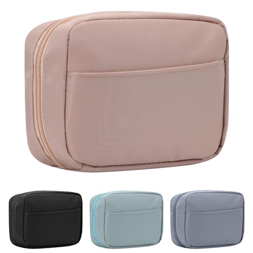 Fjquamitix Kleine Make-up-Tasche für Handtasche, kleine süße Kosmetiktaschen, Mini-Make-up-Tasche, Reise-Kulturbeutel, Kosmetiktasche für Damen und Mädchen, rose, SIMPLE von Fjquamitix