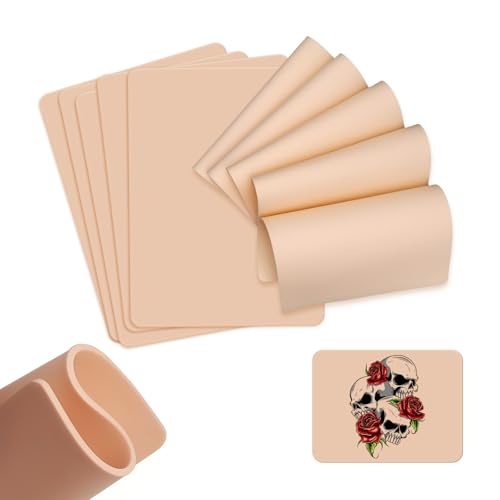 Fkereg 10 Stück Fake Skin Tattoo, 3 mm Tattoo-Übungshaut, 15 x 20 cm, dicke doppelseitige Seiten, echtes Gefühl, weiche Silikon-Skins, Blatt, Augenbrauen-Lippen-Tattooing-Zubehör für Anfänger und Fkereg 10 Stück Fake Skin Tattoo, 3 mm Tattoo-Übungshaut, 15 x 20 cm, dicke doppelseitige Seiten, echtes Gefühl, weiche Silikon-Skins, Blatt, Augenbrauen-Lippen-Tattooing-Zubehör für Anfänger und von Fkereg