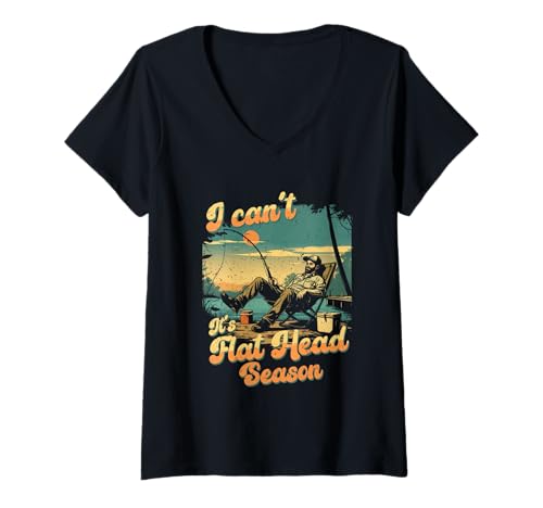 Damen Flachkopfwels It's Flathead Season T-Shirt mit V-Ausschnitt Damen Flachkopfwels It's Flathead Season T-Shirt mit V-Ausschnitt von Flachkopfwels
