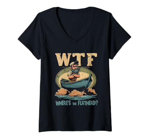 Damen Flachkopfwels Where's The Flathead? T-Shirt mit V-Ausschnitt Damen Flachkopfwels Where's The Flathead? T-Shirt mit V-Ausschnitt von Flachkopfwels