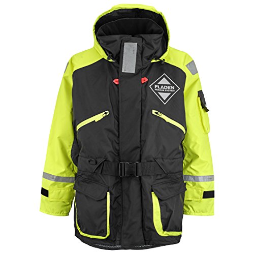 Fladen Rescue-System Schwarz und Gelb flotationsjacke Marine Auftrieb und Thermo-Schutz EN 393 Zertifiziert, schwarz/gelb von Fladen