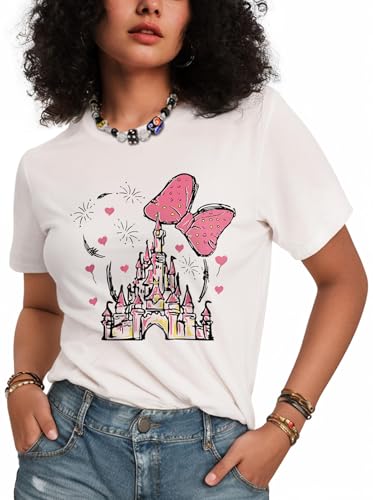 Flafens T-Shirts für Damen, grafische T-Shirts – Damen-T-Shirts, Baumwolle, niedliche Passform, T-Shirts, Teenager, Mädchen, Schloss, Klein Flafens T-Shirts für Damen, grafische T-Shirts – Damen-T-Shirts, Baumwolle, niedliche Passform, T-Shirts, Teenager, Mädchen, Schloss, Klein von Flafens
