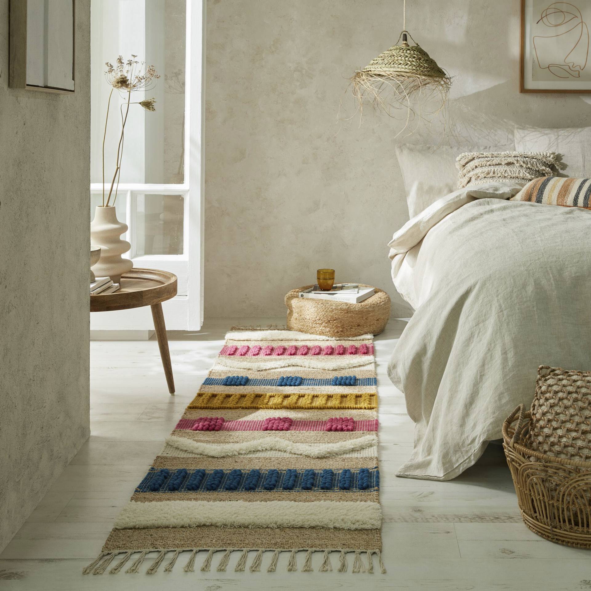 FLAIR RUGS Läufer "Medina", rechteckig, Boho-Look, aus Naturfasern wie Wolle & Jute, Teppichläufer von Flair Rugs