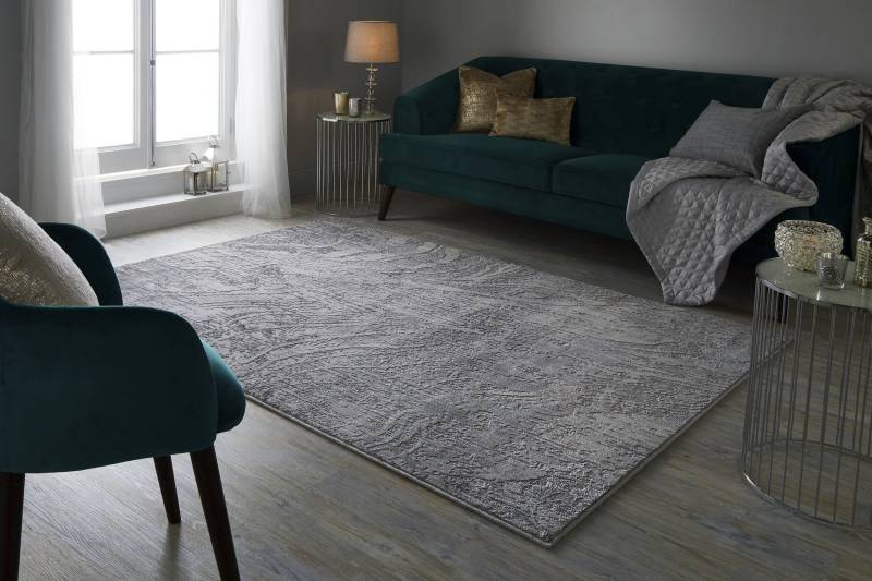 FLAIR RUGS Teppich "Arissa" rechteckig 7 mm Höhe Glanzeffekt, Schrumpf-Garn-Effekt, dichte Qualität, Wohnzimmer von Flair Rugs