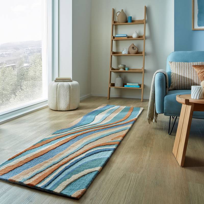 FLAIR RUGS Wollteppich "Abstract Flow handgetuftet" rechteckig 10 mm Höhe Wolle, Teppich, Wohnzimmer, Schlafzimmer, Esszimmer von Flair Rugs