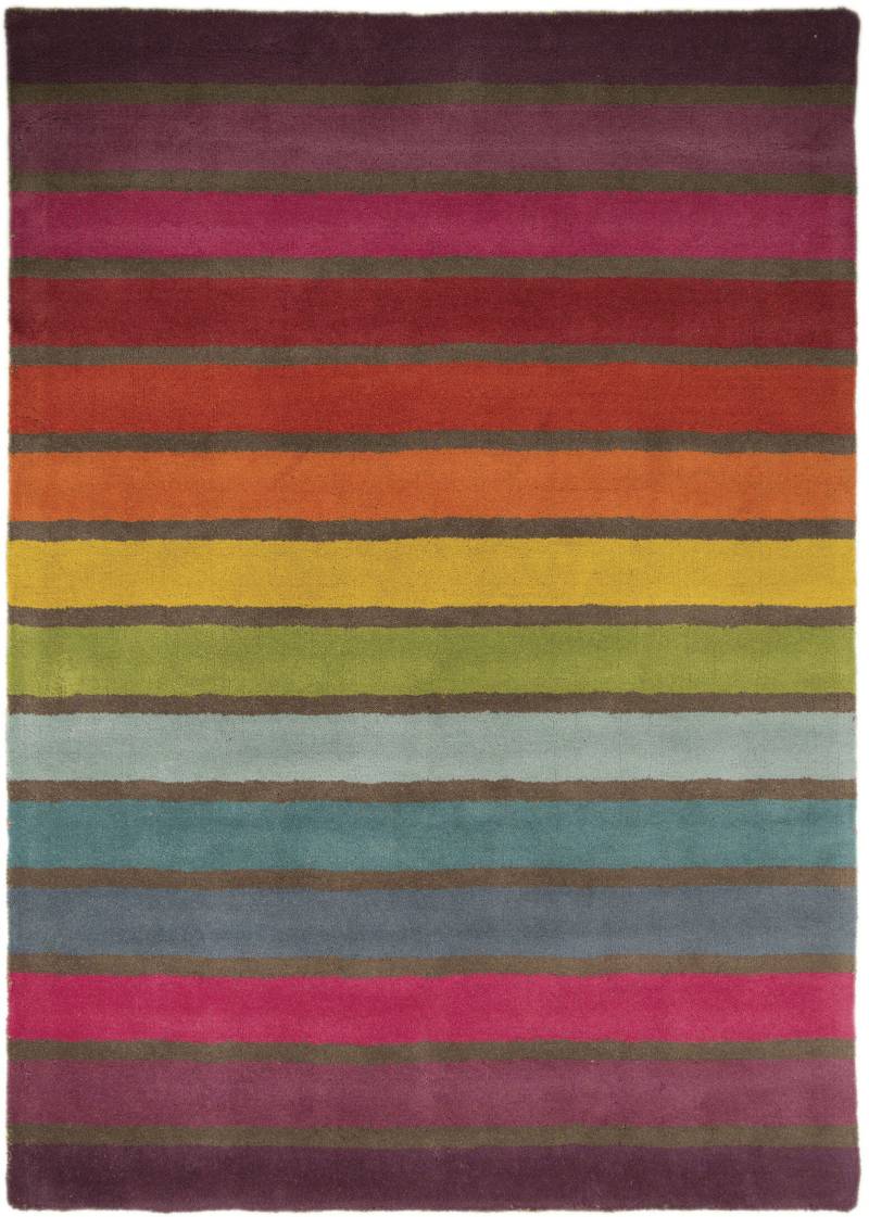 FLAIR RUGS Wollteppich "Candy" rechteckig 10 mm Höhe aus 100% Wolle, Design mit Streifen, mehrfarbig gemustert, bunt von Flair Rugs