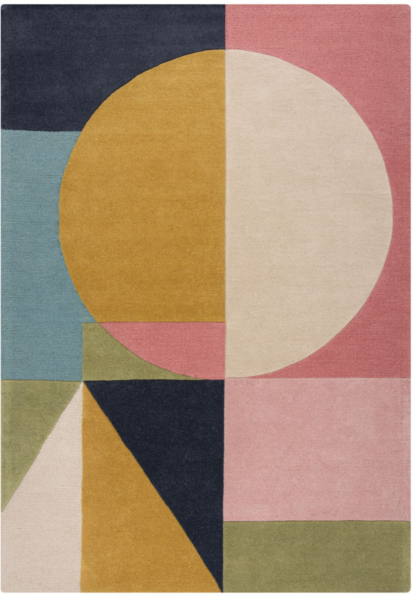 FLAIR RUGS Wollteppich "Esre, aus 100% Wolle," rechteckig 7 mm Höhe geometrisches Design, handgearbeiteter Konturenschnitt, Wohnzimmer von Flair Rugs