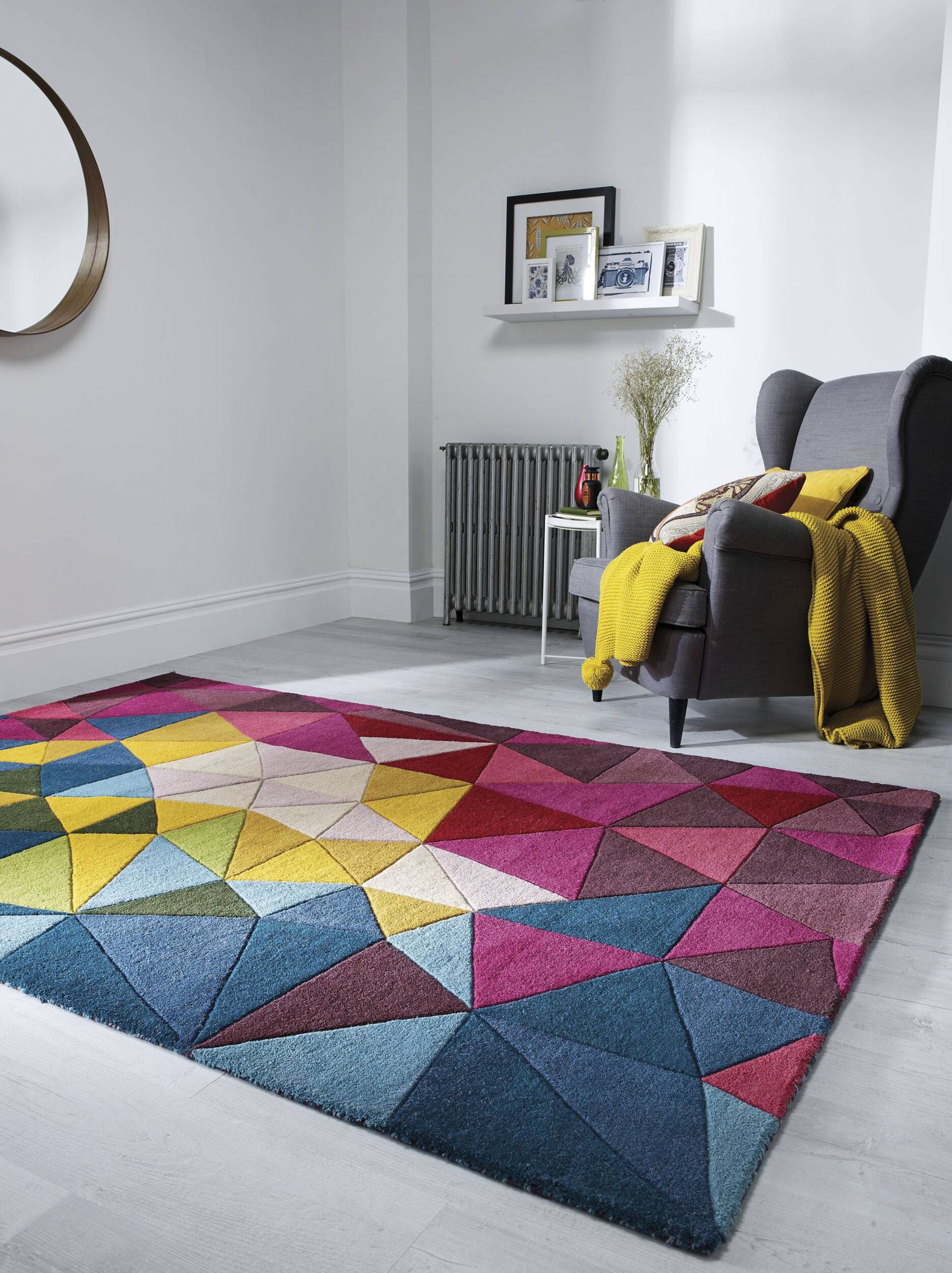 FLAIR RUGS Wollteppich "Falmouth", rechteckig, 10 mm Höhe, 100% Wolle, aus Naturfaser, bunt, modern von Flair Rugs