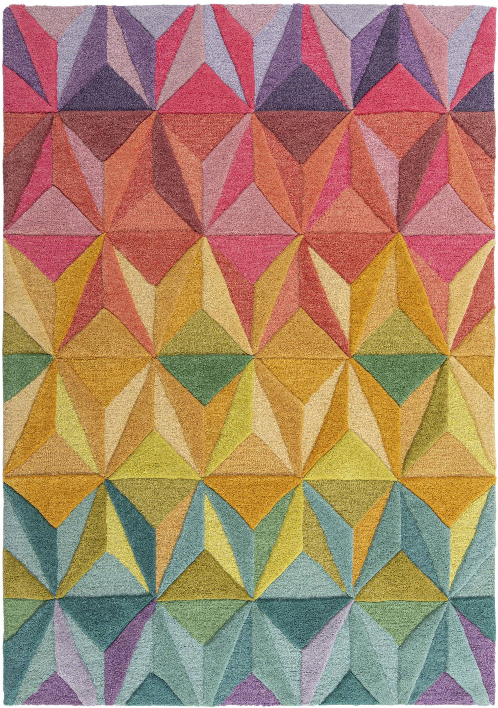 FLAIR RUGS Wollteppich "Reverie", rechteckig, aus Naturfaser, 100% Wolle, mehrfarbig, geometrisches Muster von Flair Rugs