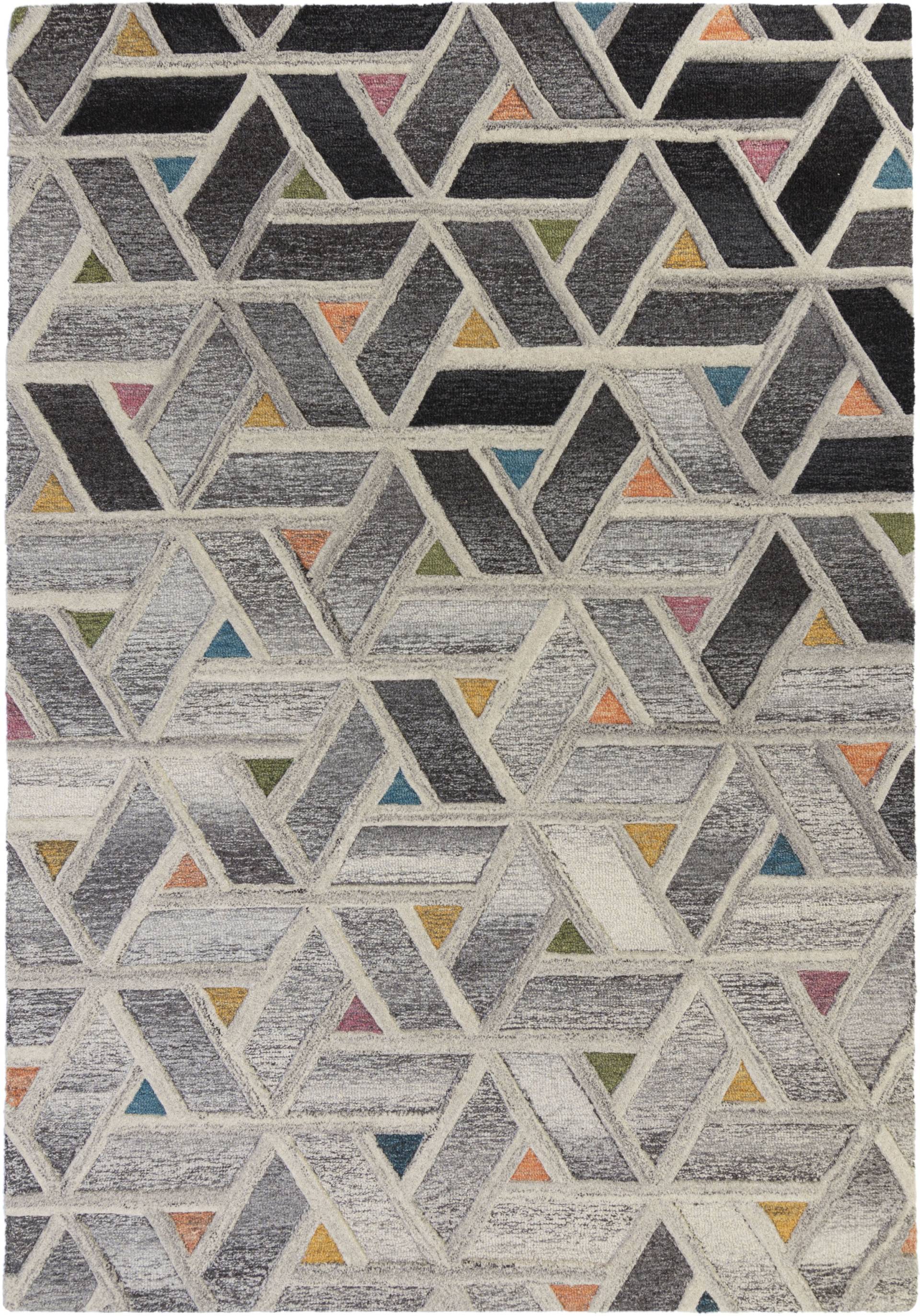 FLAIR RUGS Wollteppich "River", rechteckig, fußbodenheizungsgeeignet, 100% Wolle, geometrisches Muster von Flair Rugs