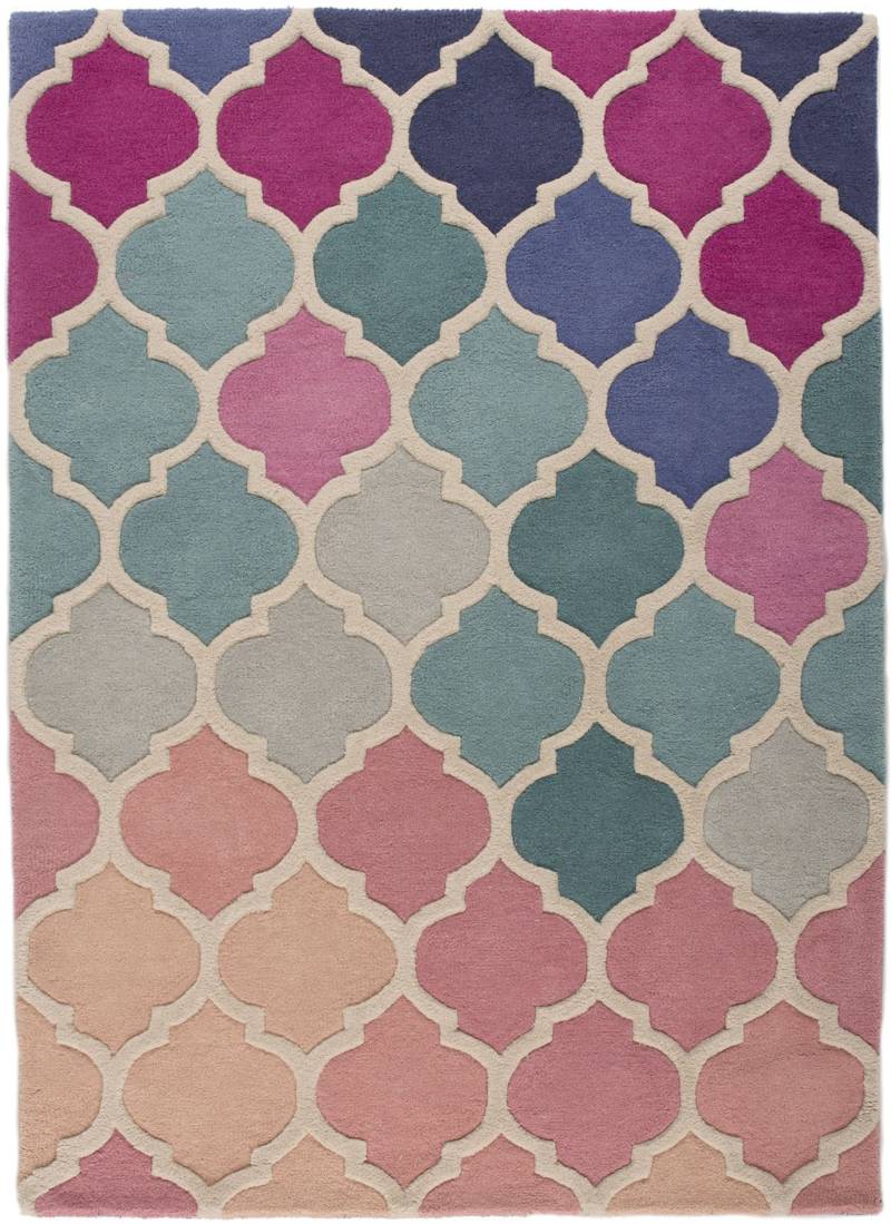 FLAIR RUGS Wollteppich "Rosella" rechteckig 10 mm Höhe 100% Wolle, mehrfarbig, Ornamente, mit Hoch-Tief-Effekt von Flair Rugs