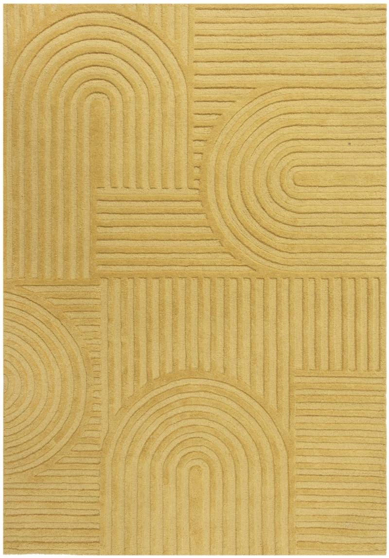 FLAIR RUGS Wollteppich "Zen Garden, modern & mit Linien" 10 mm Höhe 100% Wolle, Hoch-Tief-Effekt, auch als Läufer und in Rund erhältlich von Flair Rugs