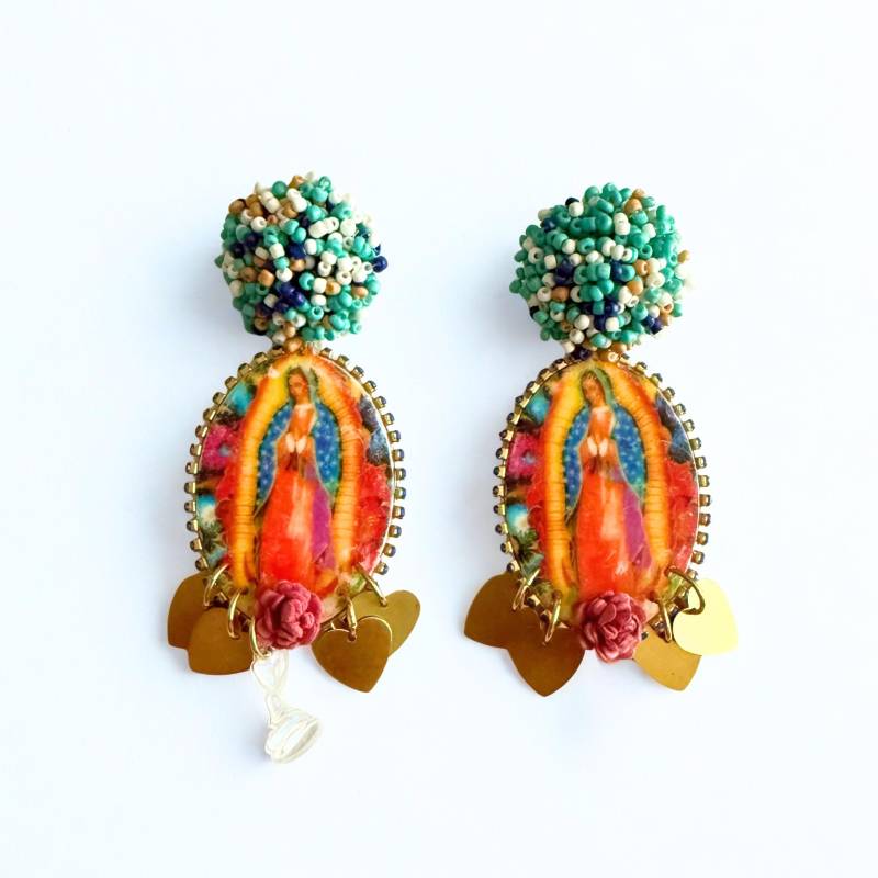 Guadalupe Ohrringe - Rosa Blume Guadalupe Ohrringe - Rosa Blume von FlamencaBoheme