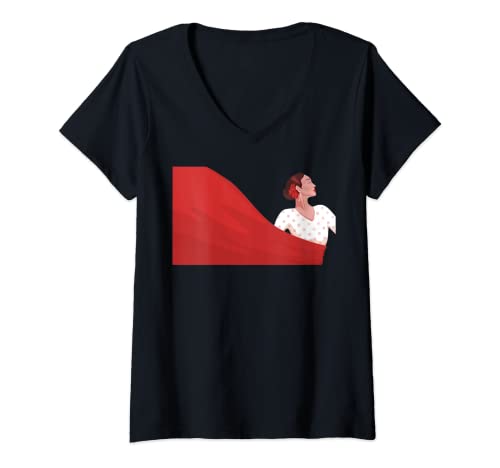 Damen Flamenco-Tänzerin Kunstwerk T-Shirt mit V-Ausschnitt Damen Flamenco-Tänzerin Kunstwerk T-Shirt mit V-Ausschnitt von Flamenco Dance.
