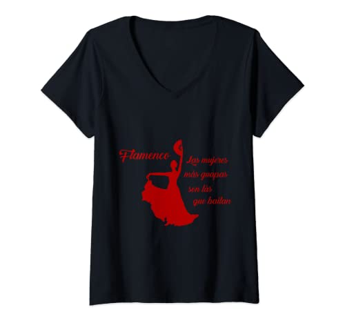 Damen Las mujeres mas quapas son las que bailan - Flamenco Spanien T-Shirt mit V-Ausschnitt Damen Las mujeres mas quapas son las que bailan - Flamenco Spanien T-Shirt mit V-Ausschnitt von Flamenco Spezialist – Spanien, Tänzer, Musik