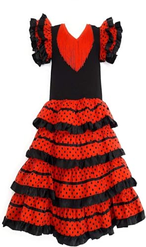Flamenco Kleid für Erwachsene, rot, Large von Flamifeel
