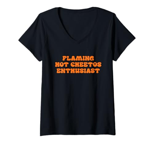 Damen Flammendes Cheetos-Design für Enthusiasten T-Shirt mit V-Ausschnitt Damen Flammendes Cheetos-Design für Enthusiasten T-Shirt mit V-Ausschnitt von Flaming Hot Cheetos Enthusiast Quote