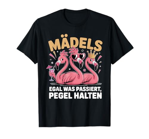 Malle Fun Flamingo Alkohol Pegel Mallorca Party JGA Mädels T-Shirt von Flamingo Bier Mallorca Party Crew