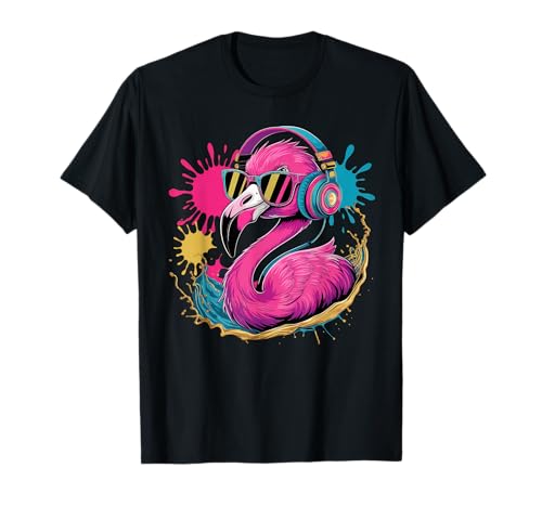 Flamingo DJ Geschenk Mit Kopfhörer Party Konzert Mädchen T-Shirt Flamingo DJ Geschenk Mit Kopfhörer Party Konzert Mädchen T-Shirt von Flamingo DJ Tshirt Frauen Festival Party Feiern