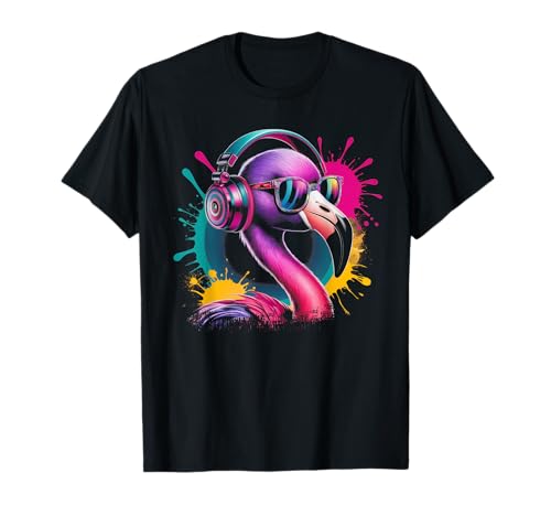 Flamingo DJ Geschenk Mit Kopfhörer Party Konzert Mädchen T-Shirt Flamingo DJ Geschenk Mit Kopfhörer Party Konzert Mädchen T-Shirt von Flamingo DJ Tshirt Frauen Festival Party Feiern