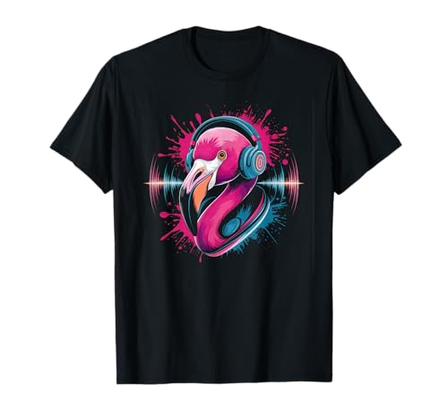 Flamingo DJ Geschenk Mit Kopfhörer Party Konzert Mädchen T-Shirt Flamingo DJ Geschenk Mit Kopfhörer Party Konzert Mädchen T-Shirt von Flamingo DJ Tshirt Frauen Festival Party Feiern