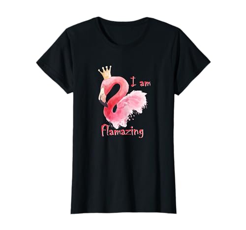 I'm Flamazing Lustiges Pinker Flamingo Damen T-Shirt von Flamingo Kleid Party Damen Motive und co