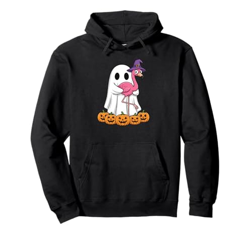 Lustiger Geist Flamingo Kürbis Halloween Kinder Herren Damen Pullover Hoodie von Flamingo Lovers Cute Halloween Outfits Boy Girl