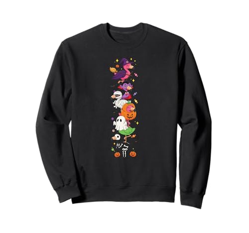 Flamingo Hexe Vampir Geist Halloween Kinder Herren Damen Sweatshirt Flamingo Hexe Vampir Geist Halloween Kinder Herren Damen Sweatshirt von Flamingo Lovers Halloween Skeleton Mummy Outfits